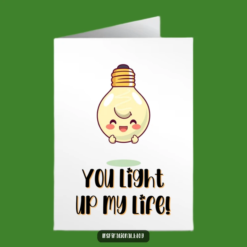Free Printable Lightbulb Thank You Card: Funny Peeking Character Downloadable Gift