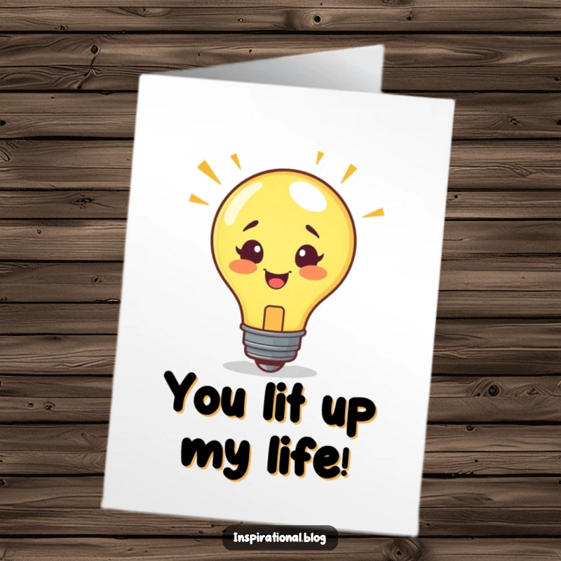 Funny Free Printable Thank You Card: Lightbulb character gets a bright idea, perfect for expressing gratitude humorously.