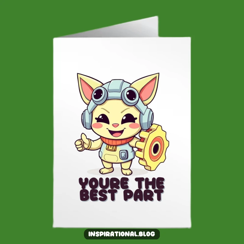 Free Printable Thank You Card: Mischievous Gear Character - Funny Thanks Downloadable