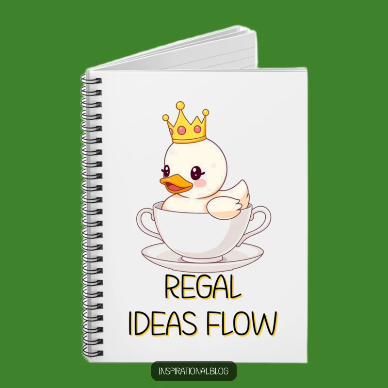 Funny Crown Duck Teacup Notebook: Jot Down Royal Ideas