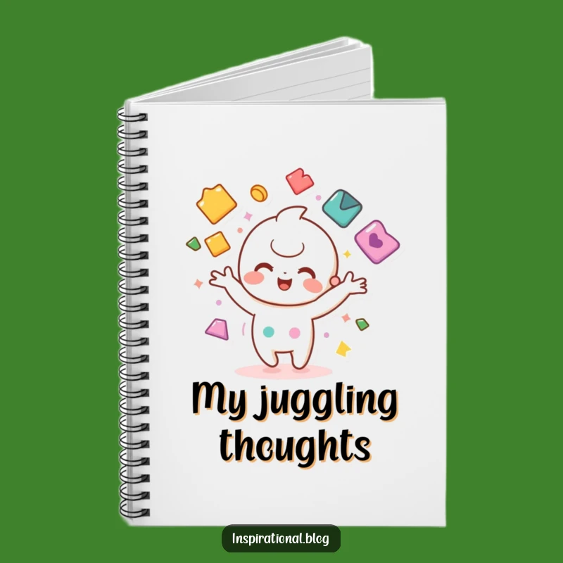 Funny Kawaii Juggling Notebook - Colorful Shapes Journal, Awesome Funny Gift