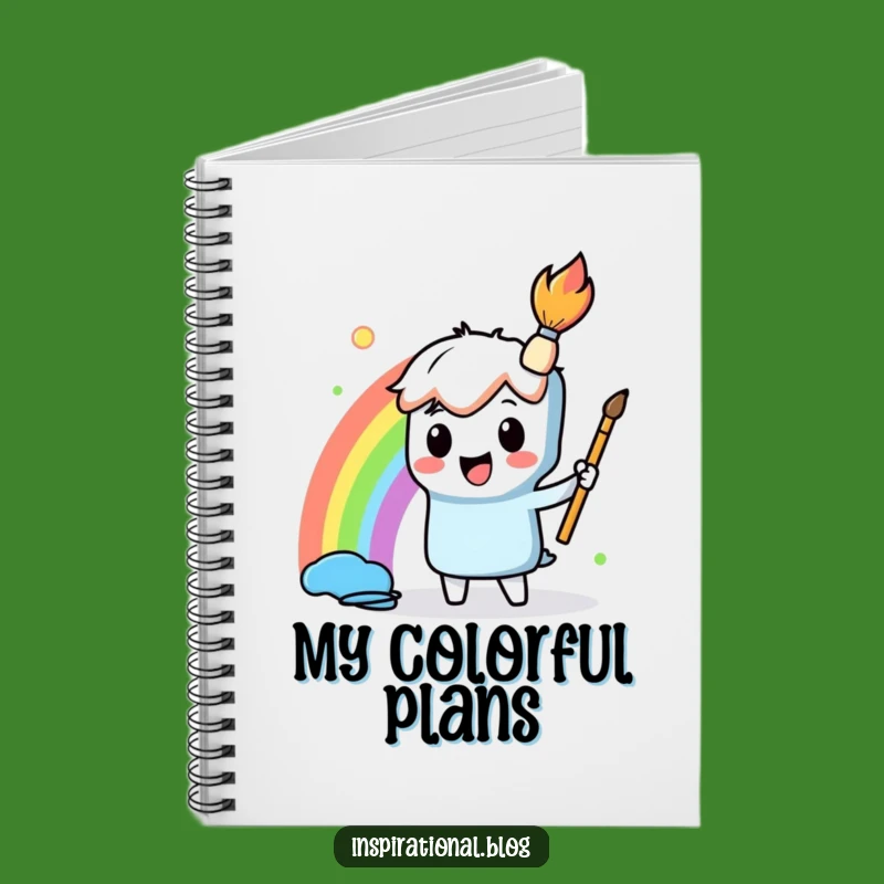 Funny Paintbrush Rainbow Notebook - Perfect for Your Artistic Ideas
