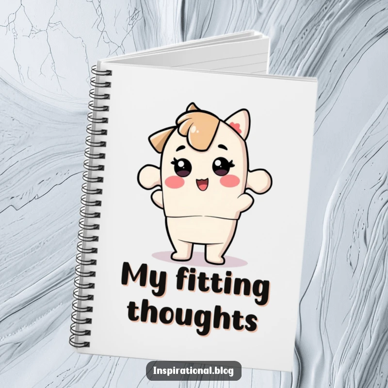 Funny jigsaw puzzle piece character on a notebook, encouraging problem-solving and note-taking.