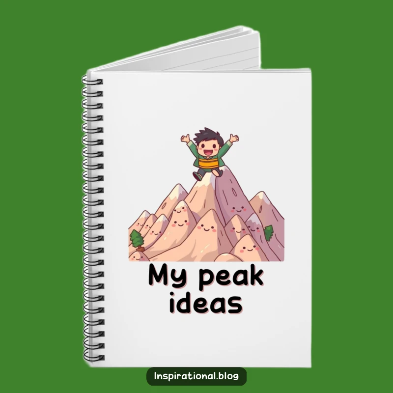 Funny Mountain Leap Notebook - Joyful Character Leaping Over Mountains Journal