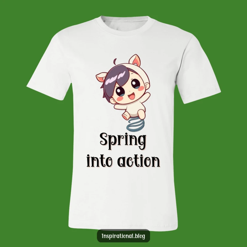 Funny Bouncing Character T-Shirt: Wear Your Excitement with This Spring Rider