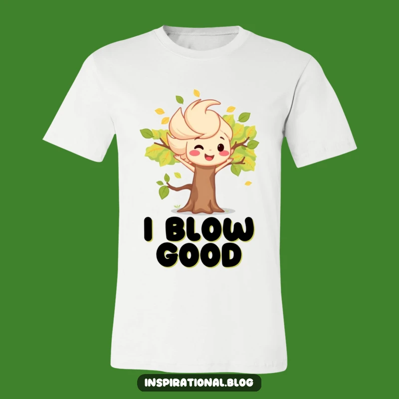 Funny Playful Wind Gust T-Shirt - Adorable Smiling Tree Tee