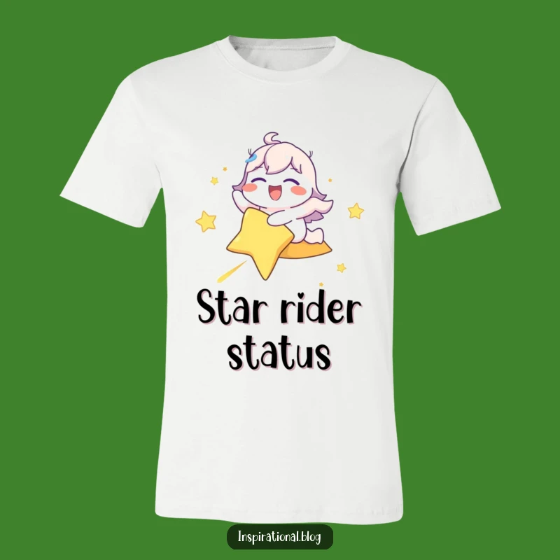 Funny Shooting Star Rider T-Shirt: Wearable Joyful Character Adventure Gift!