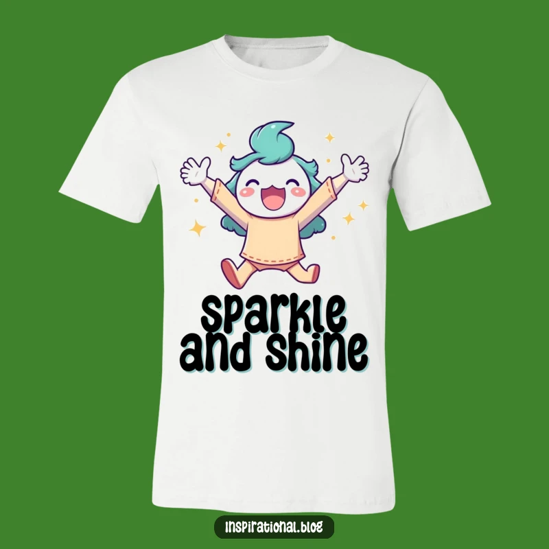 Funny Sparkle Leap Character T-Shirt: Wear Your Exuberance with Humor
