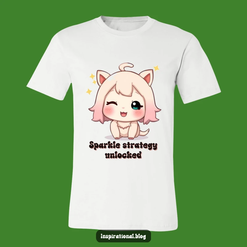 Funny Winking Character T-Shirt: Sparkly Playfulness and Happy Sigh Gift