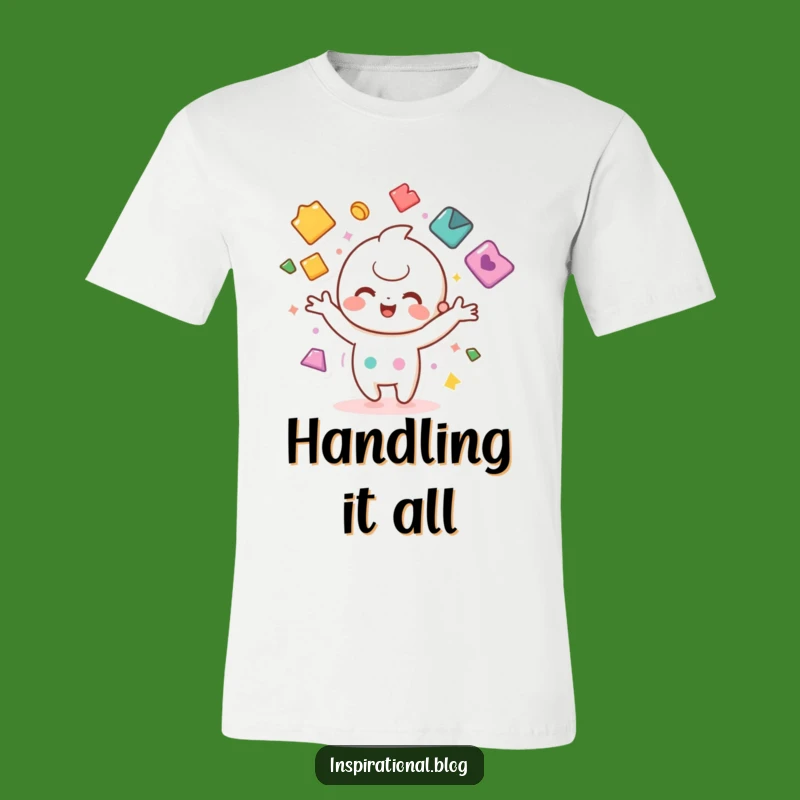 Funny Kawaii Juggling T-Shirt - Colorful Shapes Tee, Hilarious Gift Idea