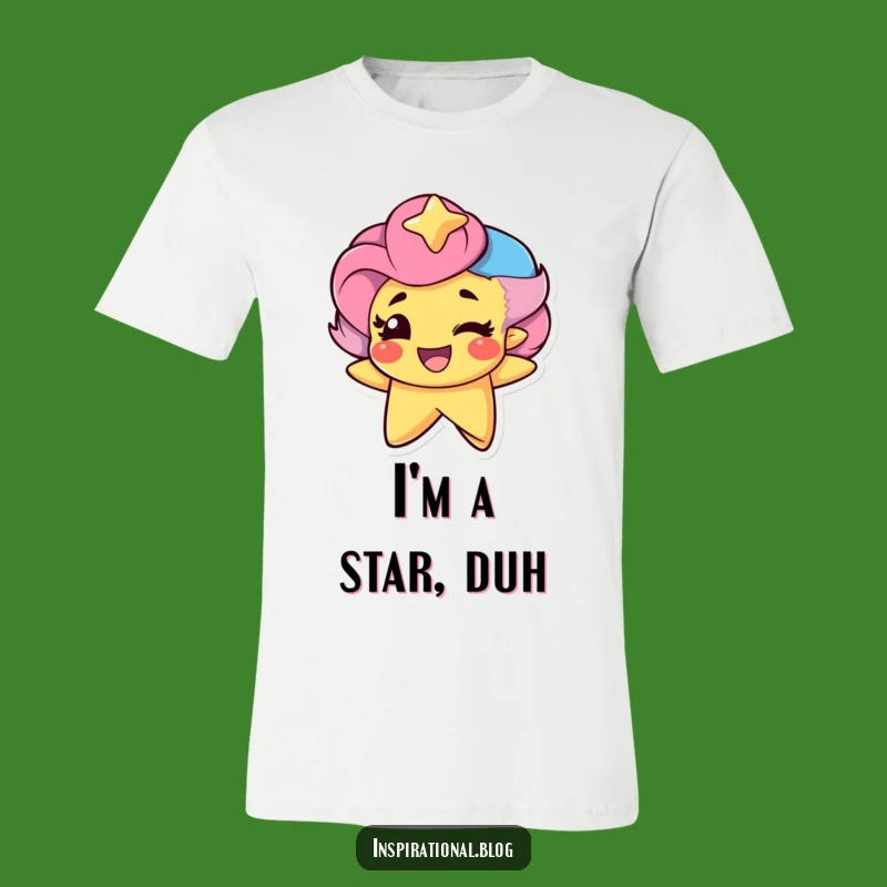 Funny Star Winking T-Shirt: Show Your Pride with This Humorous Character Tee.