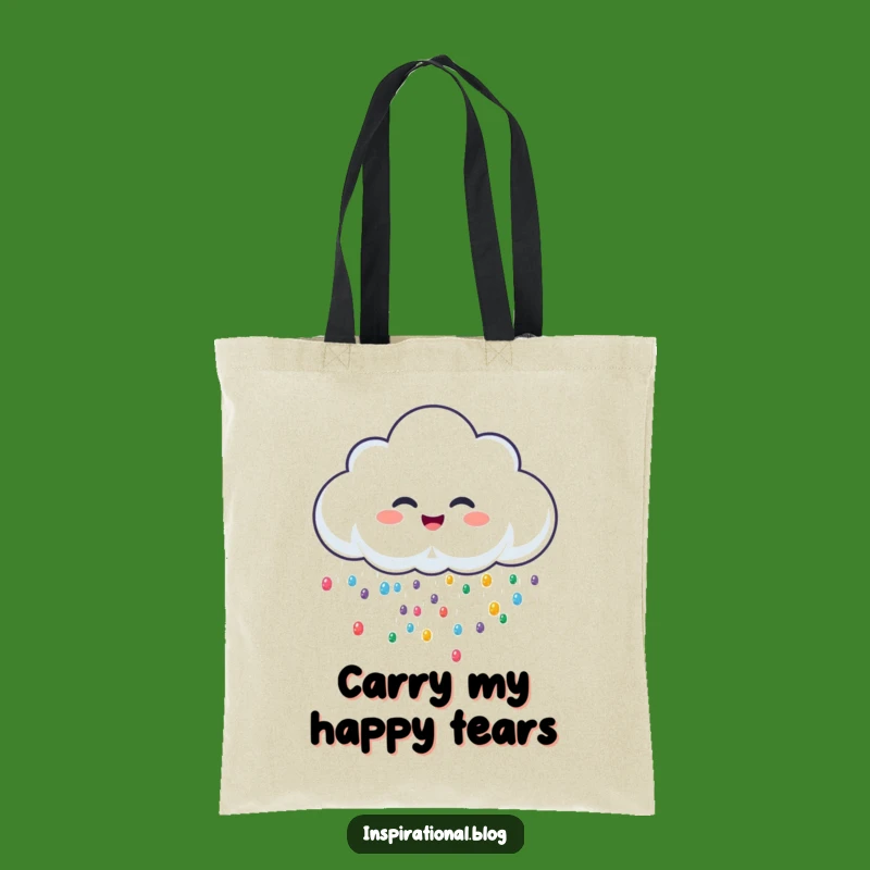 Funny Giggle Cloud Tote Bag: Sprinkle Color on Your Day, Ideal Funny Gift!