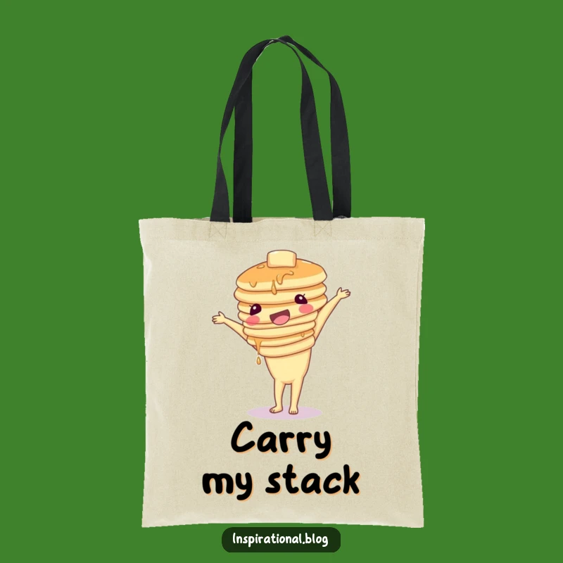 Funny Pancake Handstand Tote Bag: Carry Breakfast Fun