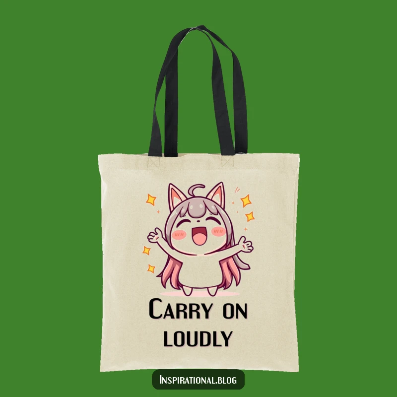 Funny Kawaii Cheering Tote Bag - Starburst Carry-All, Ideal Funny Gift