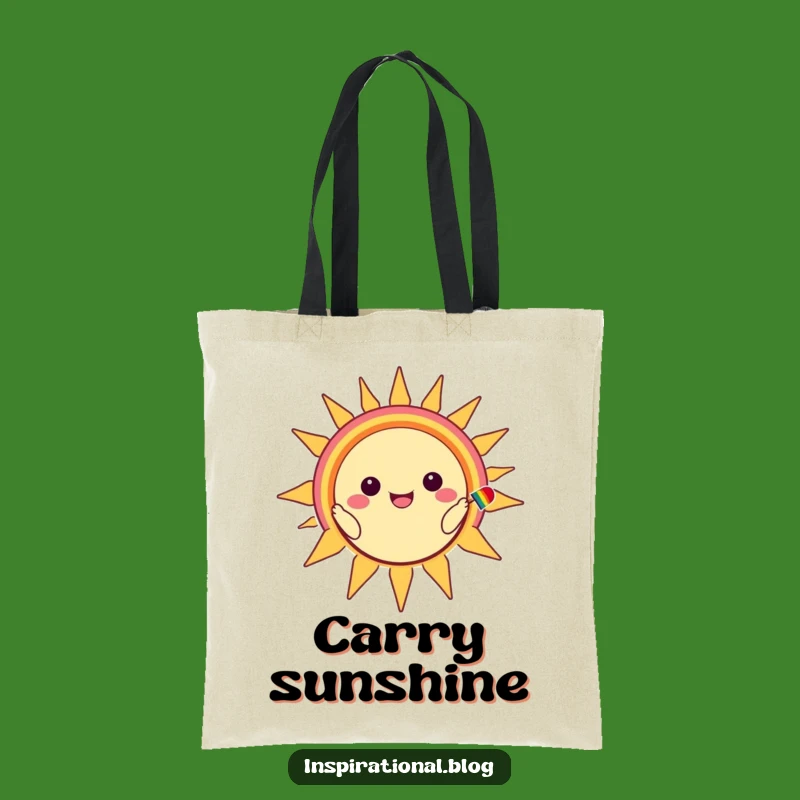 Funny Kawaii Sun Smile Tote Bag: Carry Happiness, Your Perfect Funny Gift!