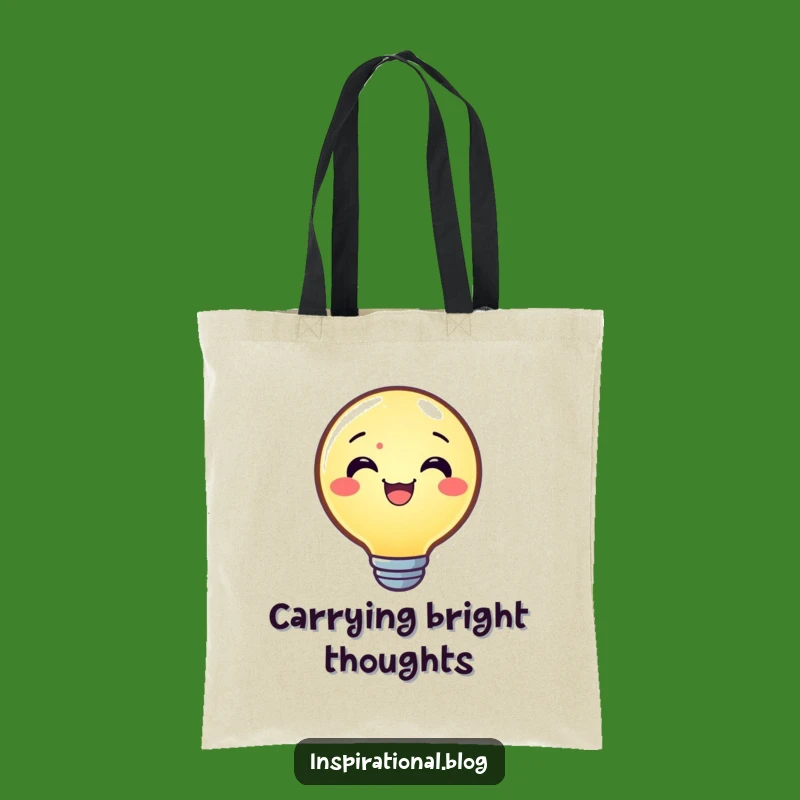 Funny Joyful Lightbulb Tote Bag: Carry Your Bright Ideas Everywhere