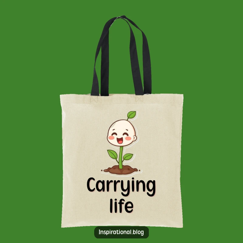 Funny Happy Seedling Tote Bag - Durable Growth Accessory Gift