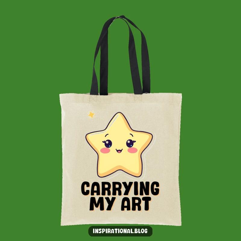 Funny Pen Drawing Star Tote Bag - Cheerful Artist Accessory Gift