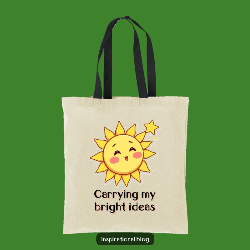 Funny Sun Shooting Star Tote Bag - Whimsical Celestial Art Accessory