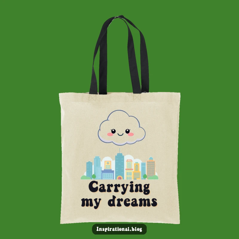 Funny Happy Cloud City Tote Bag: Carry Your Sunshine and Smiles, Perfect Gift