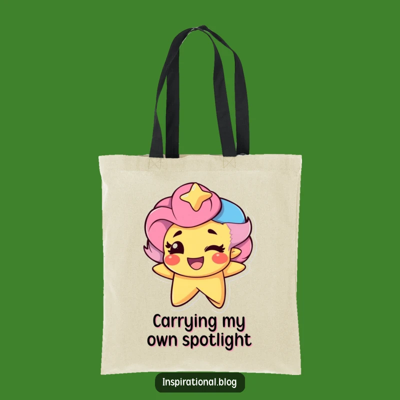 Funny Star Winking Tote Bag: Carry Your Essentials with Celestial Pride and Humor.