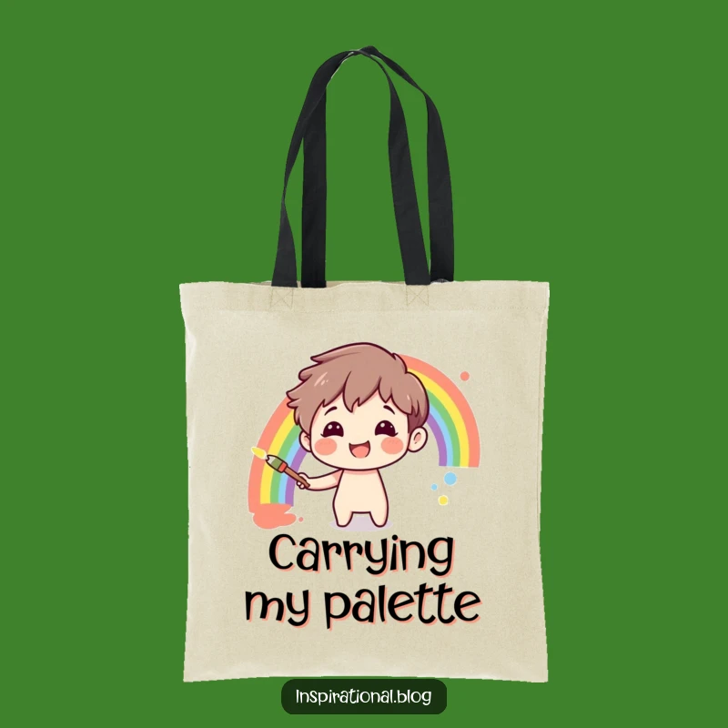 Funny Rainbow Painter Tote Bag: Carry Your Art & Joy