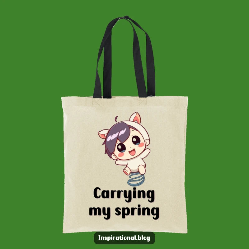 Funny Bouncing Character Tote Bag: Carry Your Excitement with a Spring Rider