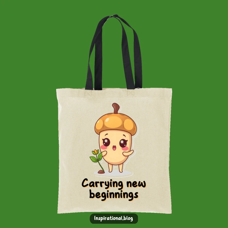 Funny Acorn Sprout Tote Bag: Carry Your Growth and Surprises
