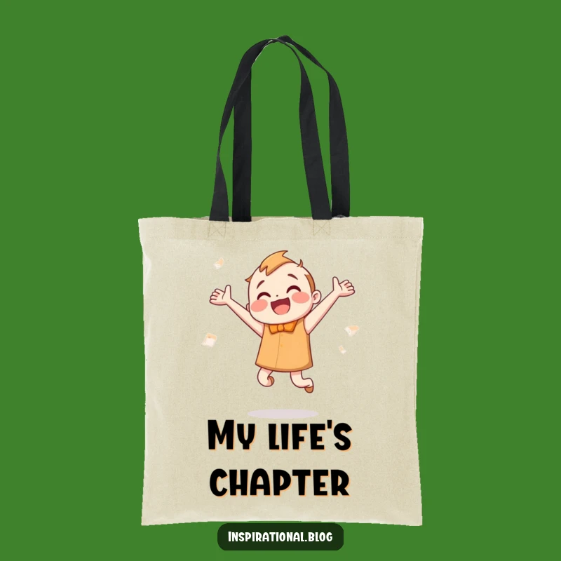 Funny Bookworm Jumping Tote Bag: Carry Your Reads with a Fluttering Page Character