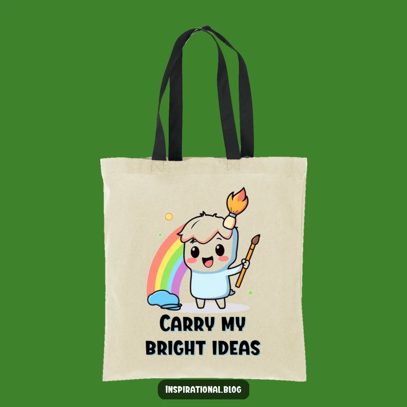 Funny Paintbrush Rainbow Tote Bag - Stylish & Artistic Accessory
