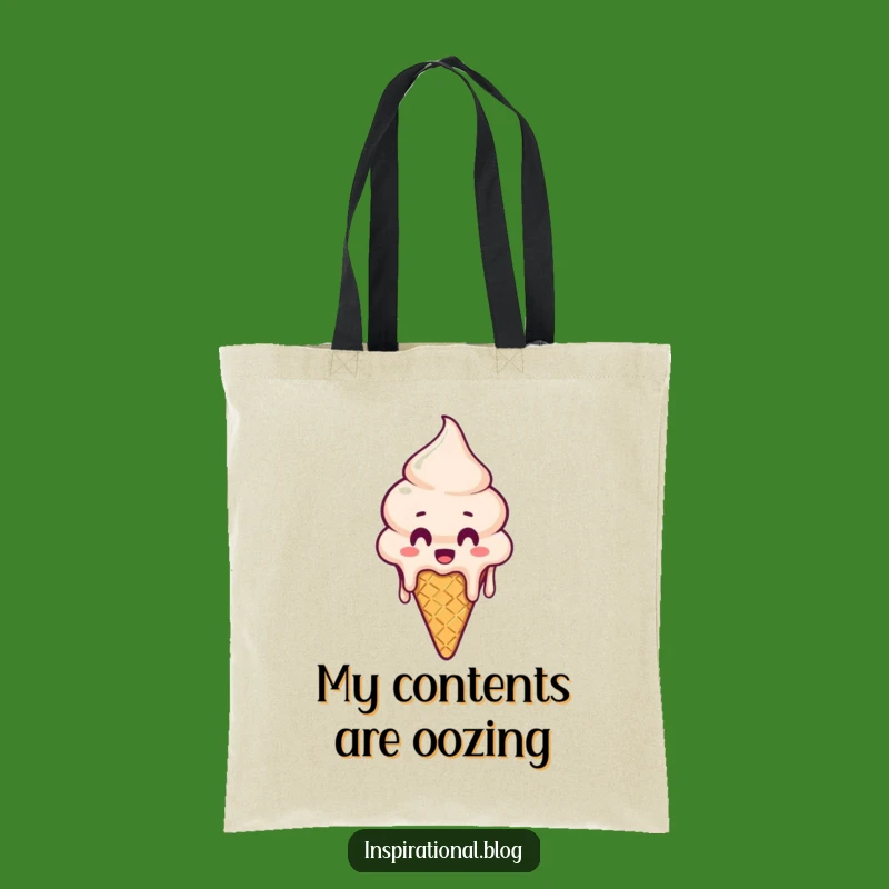 Funny Melting Ice Cream Cone Tote Bag - Carry Your Sweet Humor